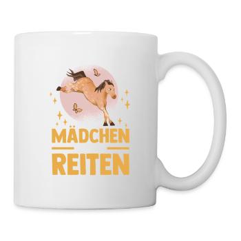 Reiten Pferdeliebhaber Reiterhof Pferde - Tasse - Weiß - Rechts