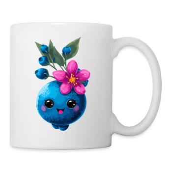 Ami aux myrtilles avec fleur - Mug blanc - blanc - Droite