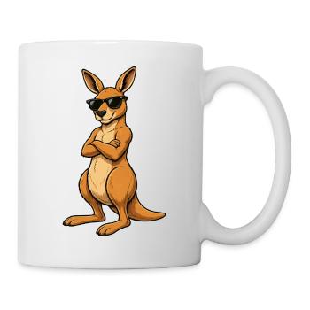 Sonnenbrillen-Känguru Attitüde - Tasse - Weiß - Rechts