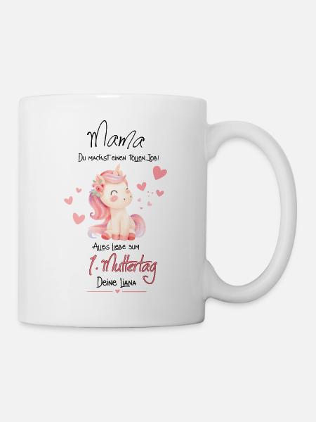 Pastell-Einhorn für Muttertag - Tasse - Weiß