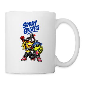 Spray Graffiti – Urban Street Duo - Tasse - Weiß - Rechts