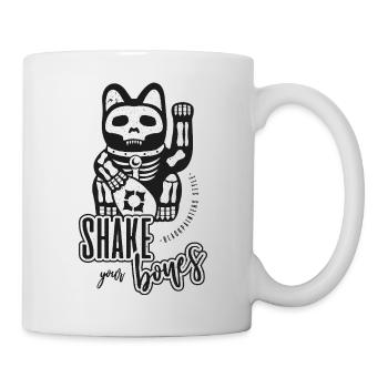 Skelett Winkekatze - Shake your Bones - Tasse - Weiß - Rechts