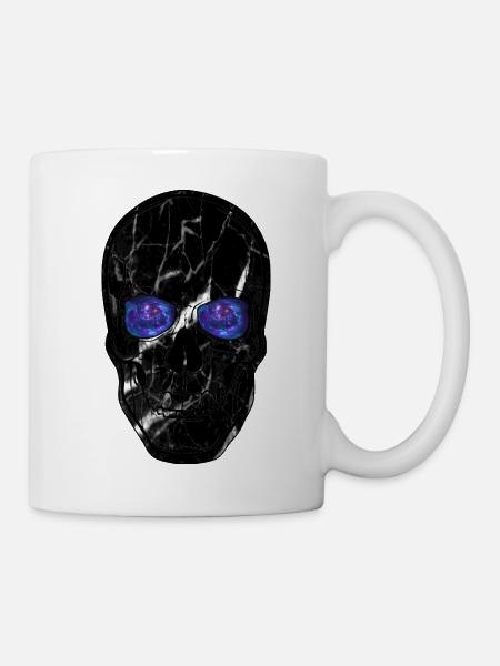 Crâne cosmique aux yeux galaxies - Mug blanc - blanc
