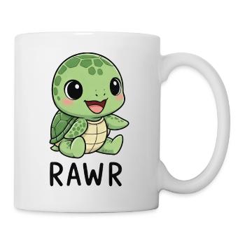 Mignon, dessin animé Tortue Monstre Rawr Drôle - Mug blanc - blanc - Droite