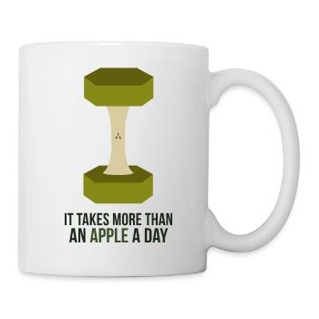 Fitness Motivation Apple Gym Spruch - Tasse - Weiß - Rechts