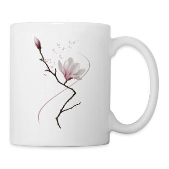 Magnolia in Ikebana style elegant & minimal - Mug - white - Right