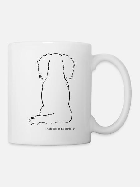 warte kurz, ich beobachte nur - Tasse - Weiß