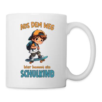 Aus dem Weg Schulkind Skateboard Junge - Tasse - Weiß - Rechts
