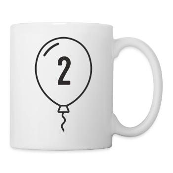 Balloon Number 2 – Birthday & Party Design - Mug - white - Right