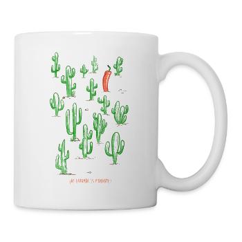Cactus coloré et piment rouge - Mug blanc - blanc - Droite