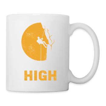 Mondschein-Kletterer Silhouette - Tasse - Weiß - Rechts