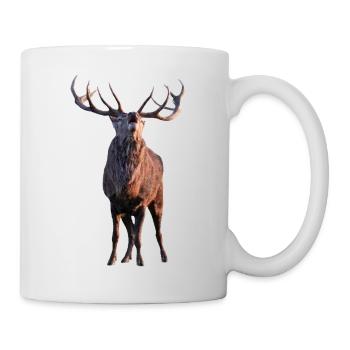 Röhrender Hirsch - Tasse - Weiß - Rechts