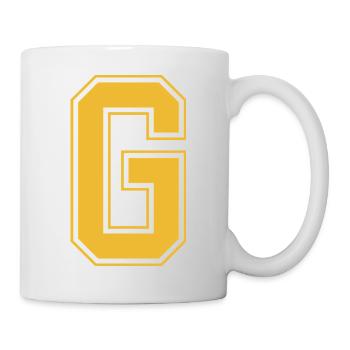Monogramme Rouge Jaune College House Initial G - Mug blanc - blanc - Droite