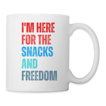 Slogan du plaisir de grignoter et liberté - Mug blanc - blanc - Droite