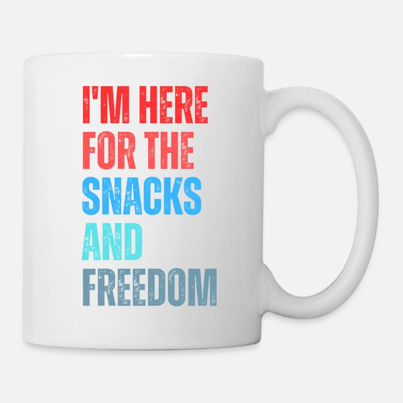 Slogan du plaisir de grignoter et liberté - Mug blanc - blanc