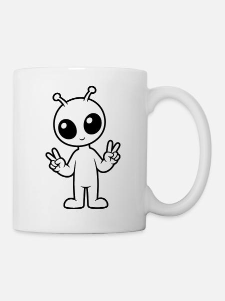 Außerirdischer Frieden - Tasse - Weiß