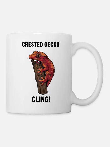 Gecko-Kreta-Kamm-Echsenzweig - Tasse - Weiß