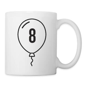 Balloon Number 8 – Birthday & Party Design - Mug - white - Right