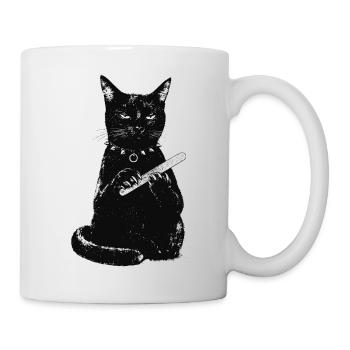 Chat avec lime à ongles - Mug blanc - blanc - Droite
