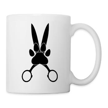 Hundepfote auf der Schere - Tasse - Weiß - Rechts
