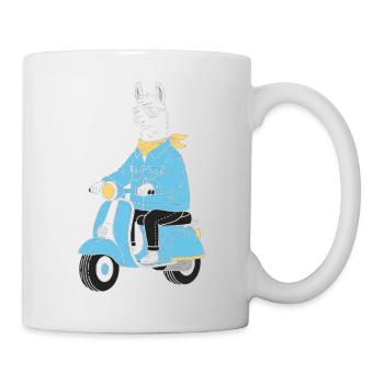 Trottinette en denim Lama - Mug blanc - blanc - Droite