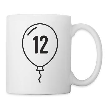 Balloon Number 12 – Birthday & Party Design - Mug - white - Right