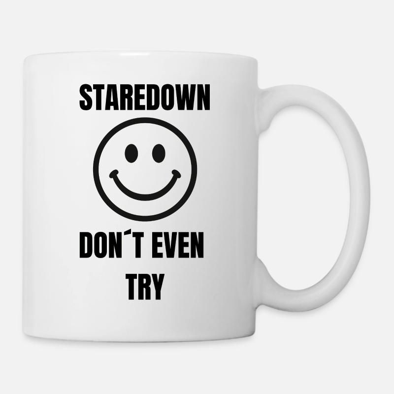 Sourire de fixation – N’essaie même pas - Mug blanc - blanc