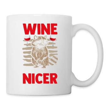 Le vin de panda poubelle me rend un raton laveur plus gentil - Mug blanc - blanc - Droite