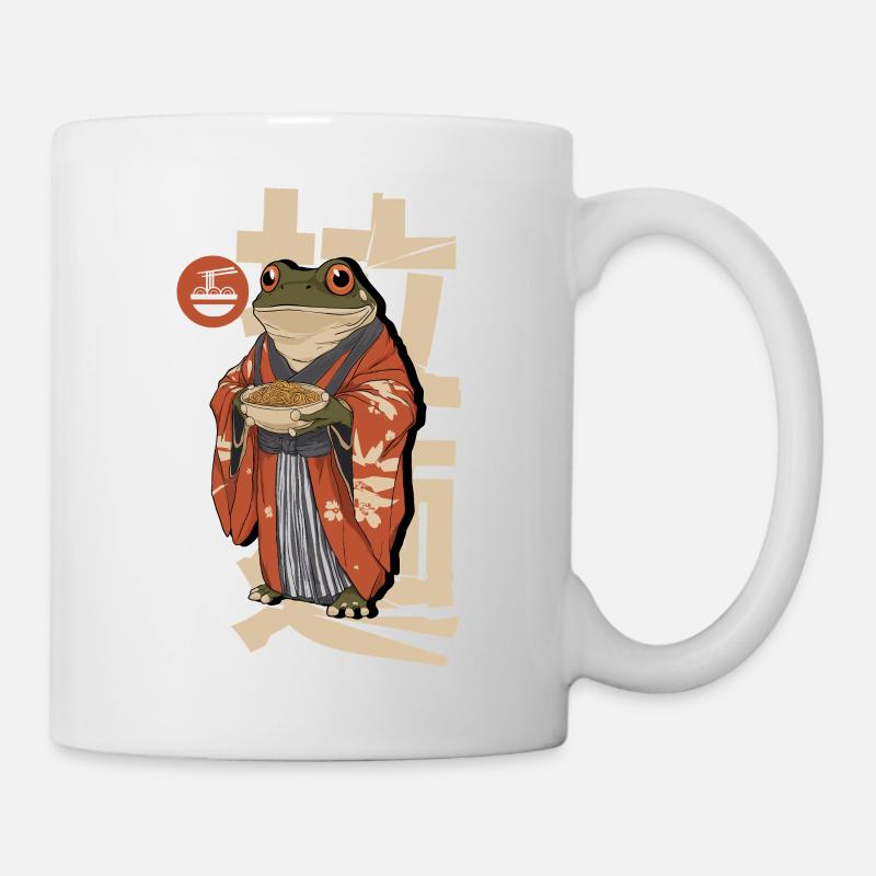 Des grenouilles mangeant des ramen - Mug blanc - blanc