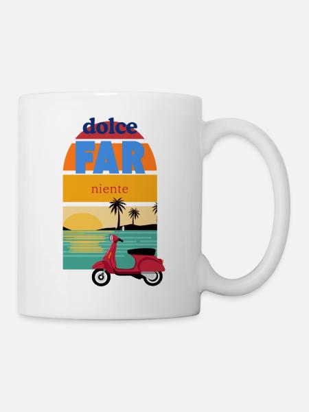 Dolce Far Niente Retro Sunset - Tasse - Weiß