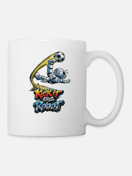 Soccer robot makes overhead kicks - Mug - white