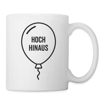 Hoch hinaus – Luftballon Motiv mit positiven Vibes - Tasse - Weiß - Rechts