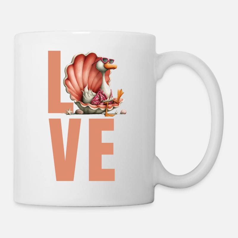 Duck in Shell Love Holiday Design - Mug blanc - blanc