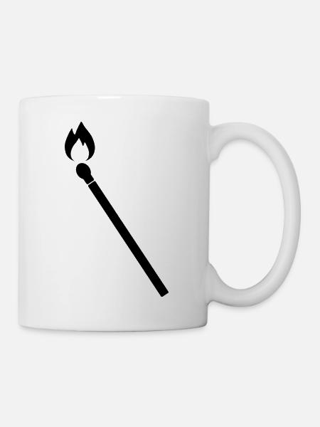 Brennendes Streichholz - Tasse - Weiß