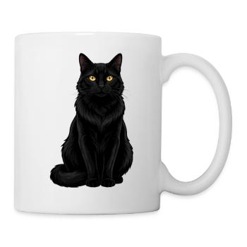 Chat Mystique Noir Offert Amoureux des Chats - Mug blanc - blanc - Droite