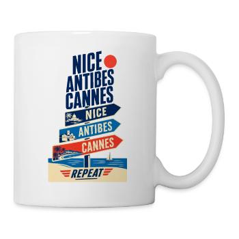 Côte d’Azur Nice, Antibes, Cannes Retour en voyage - Mug blanc - blanc - Droite