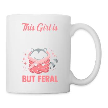 Cute But Feral Trash Panda Raccoon - Tasse - Weiß - Rechts