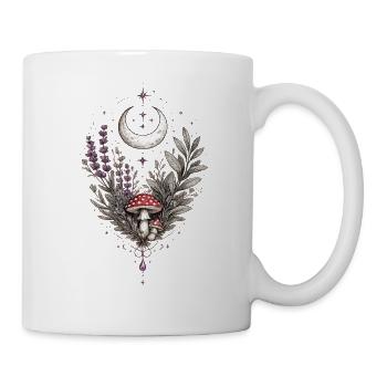 Mondbeschienene Pilzhain-Mandala - Tasse - Weiß - Rechts
