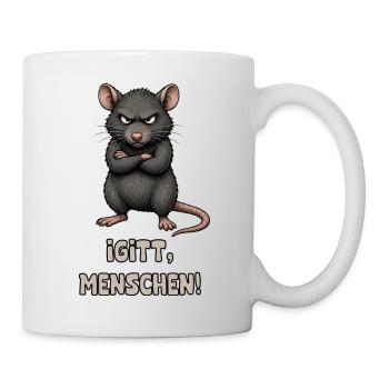 Igitt, Menschen! – Motzige Ratte mit Attitüde - Tasse - Weiß - Rechts