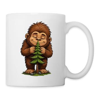 Kuscheliger Bigfoot mit Tannenbaum - Tasse - Weiß - Rechts