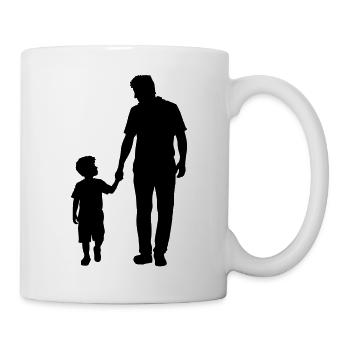 Silhouette familiale Chers enfants Parents Maman Papa - Mug blanc - blanc - Droite