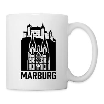 Marburg Silhouette Wahrzeichen - Tasse - Weiß - Rechts