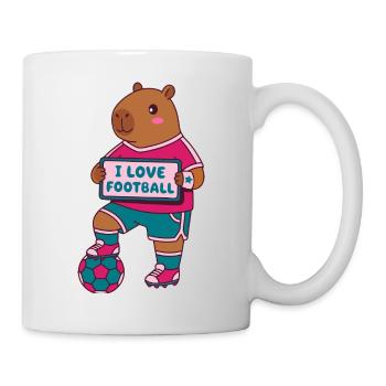 Football Capybara -  Tee Design -Soccer Fan Gift - Mug - white - Right