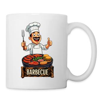 Koch am runden Grill - Tasse - Weiß - Rechts
