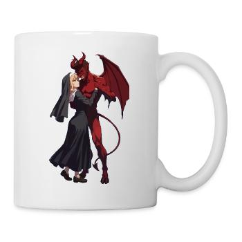 Teufel und Nonne: Gotische Romanze - Tasse - Weiß - Rechts