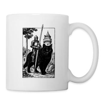 Ritter auf Katze - Tasse - Weiß - Rechts