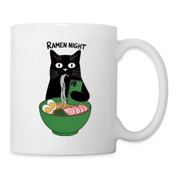 Smartphone chat de nuit Ramen - Mug blanc - blanc - Droite