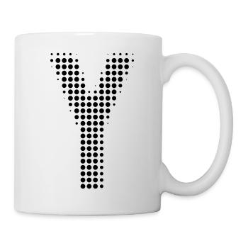Buchstabe Y – Punktmuster Initial Design - Tasse - Weiß - Rechts