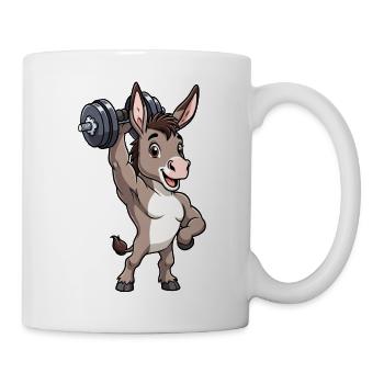Esel beim Sport - Tasse - Weiß - Rechts