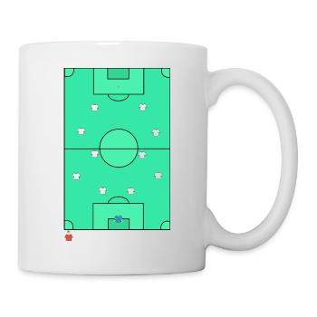 Classic 442 Football Tactical Pitch Design - Mug - white - Right